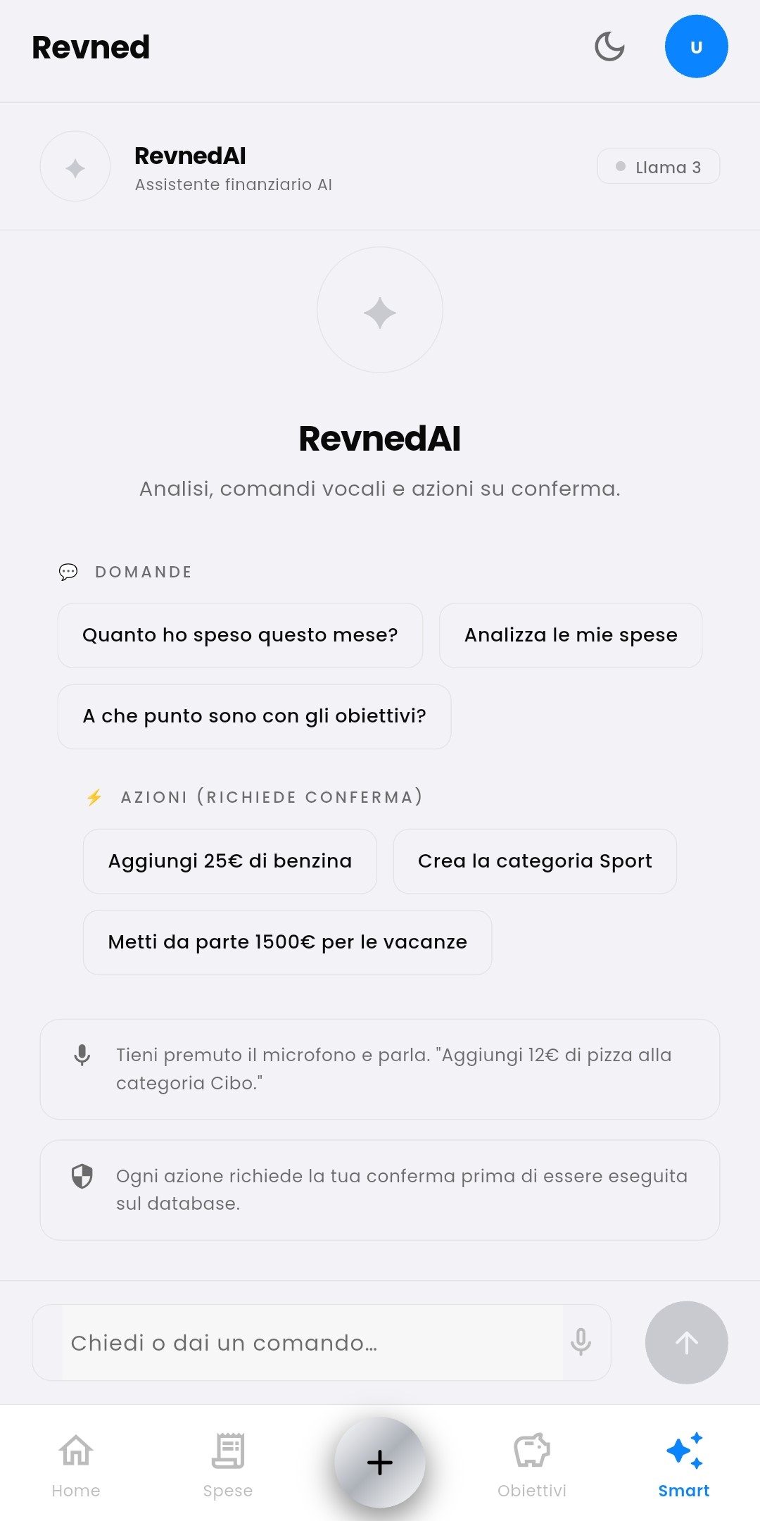 Schermata tema chiaro